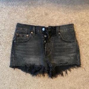 Levi’s women’s black denim shorts, size 24
